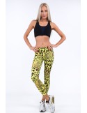 Jambiere sport galbene cu imprimeu leopard H006 - Magazin online - Boutique